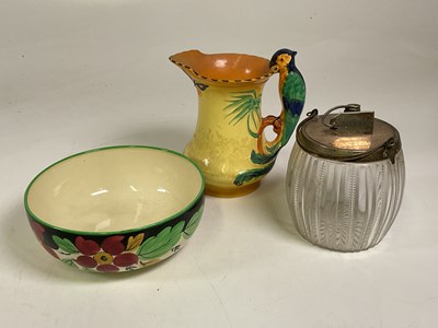 Lot 186 - A Burleigh ware jug with exotic bird handle,...