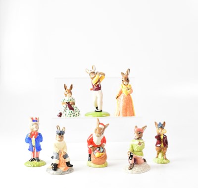 Lot 616 - ROYAL DOULTON; eight 'Bunnykins' figures,...