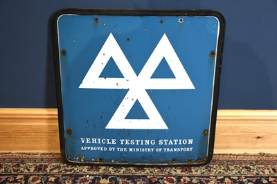 Lot 257 - A vintage MOT vehicle testing station enamel...