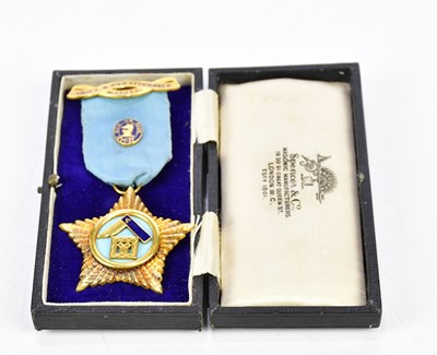 Lot 298 - MASONIC INTEREST; a 9ct gold Masonic Medal...