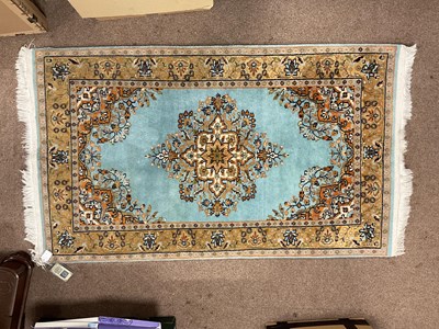 Lot 179 - A blue ground Ladik wool and cotton rug, 92 x...