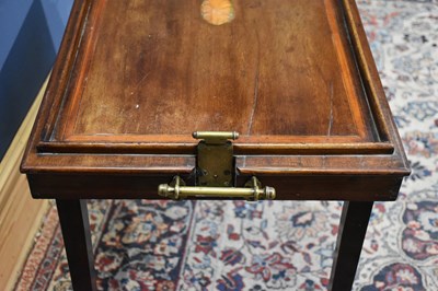 Lot 73 - An Edwardian Osterley folding mahogany tray...