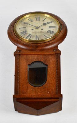 Lot 209 - A late 19th century oak cased drop dial wall...