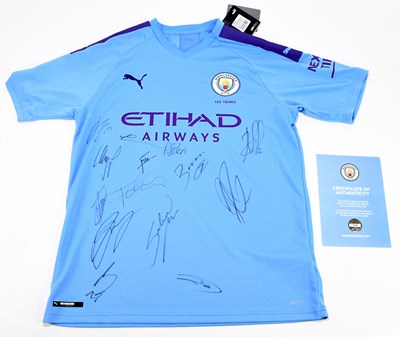 Lot 274 - MANCHESTER CITY; a team autographed 125 Year...