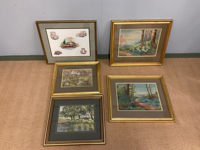 Lot 348 - UNATTRIBUTED; five watercolours, mixed...