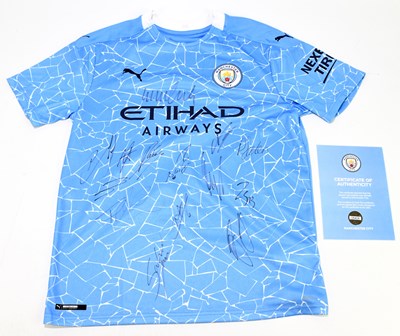 Lot 279 - MANCHESTER CITY; a team autographed replica...