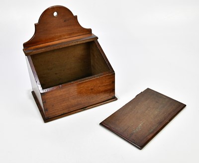 Lot 1046 - A 19th century mahogany salt box, height 32cm.