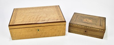 Lot 1045 - A walnut and mahogany cross banded box 11 x 33...