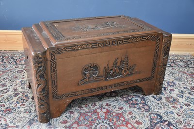 Lot 72 - A 20th century Chinese carved camphor wood...