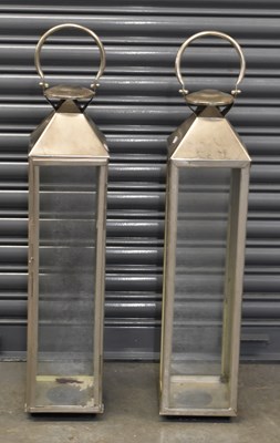 Lot 149 - A pair of large modern stainless steel...