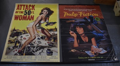 Lot 402 - MOVIE POSTERS; a large laminated poster of...