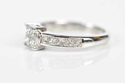 Lot 78 - An 18ct white gold dress ring, with a centre...