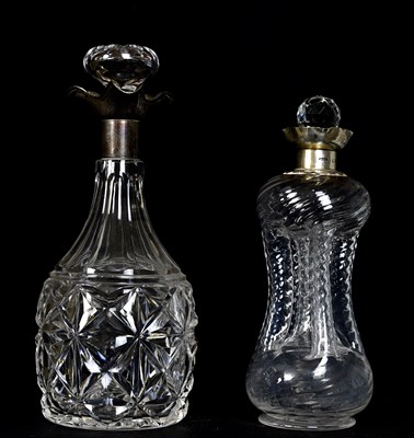 Lot 1475 - Two hallmarked silver collared cut glass...