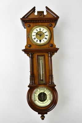 Lot 203 - A Victorian walnut cased wall clock,...