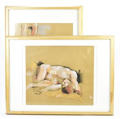 Lot 2635 - UNATTRIBUTED; a pair of pastel studies of nude...