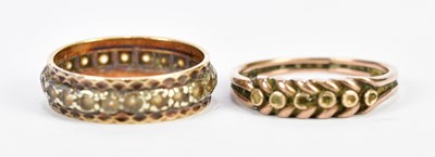 Lot 209 - Two 9ct yellow gold dress rings, sizes M 1/2...