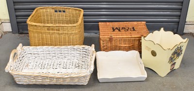 Lot 468 - A Fortnum & Mason wicker hamper basket, a...