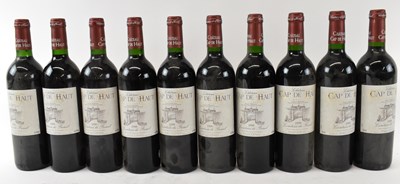 Lot 276 - RED WINE; ten bottles of Cap de Haut 1998, 13%,...