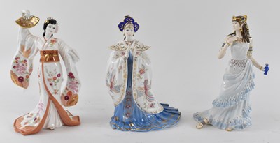 Lot 551 - COALPORT; three limited edition figures,...