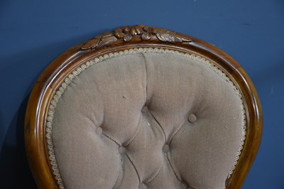 Lot 29 - A set of six Victorian balloon back chairs,...
