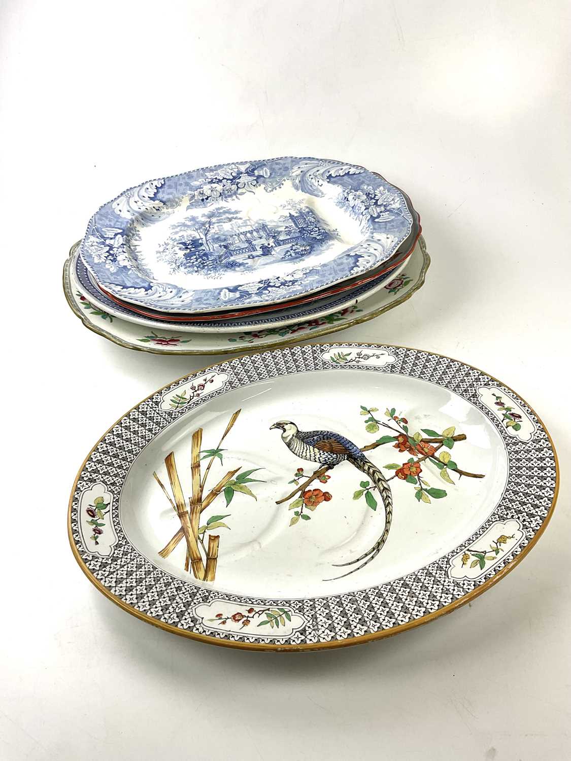 Lot 5430 - Five 19th century meat plates including a...