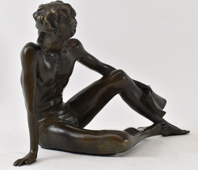 Lot 674 - AFTER FERDINAND PREISS; a bronze figure of a...