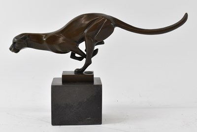 Lot 675 - A French Art Deco bronze of a running panther,...