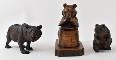 Lot 308 - A Black Forest carved standing bear, length...