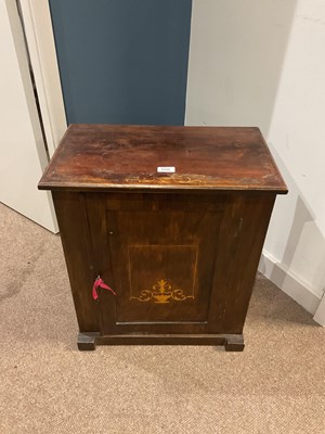 Lot 6558 - An Edwardian inlaid cabinet with single door.