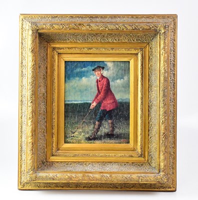 Lot 716 - A coloured print of a 19th century golfer, 24...