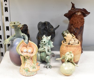 Lot 558 - A collection of eight assorted Studio Pottery...