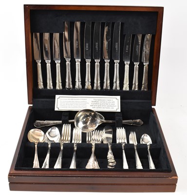 Lot 702 - A cased six setting silver plated canteen of...