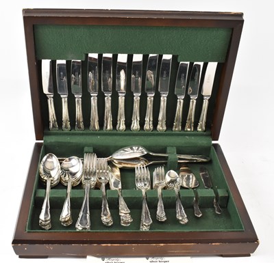 Lot 703 - A cased six setting silver plated canteen of...