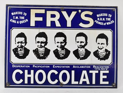 Lot 326 - A reproduction tin advertising sign for Fry's...