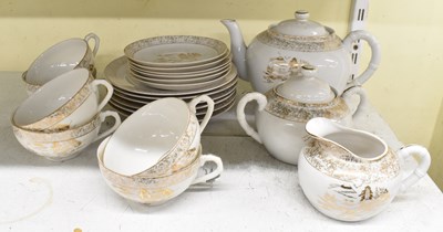 Lot 555 - A modern Chinese style six setting tea service...