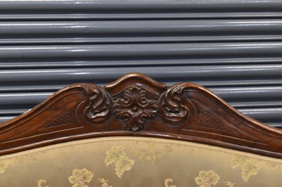 Lot 36 - A 19th century mahogany scroll arm settee,...