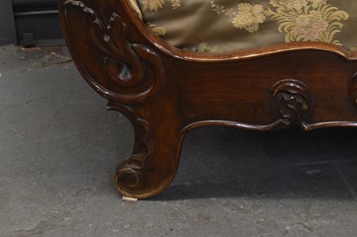 Lot 36 - A 19th century mahogany scroll arm settee,...