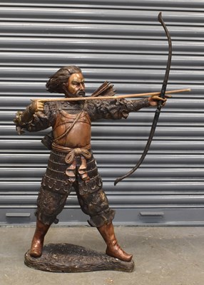 Lot 656 - A large Japanese bronze sculpture of Emperor...