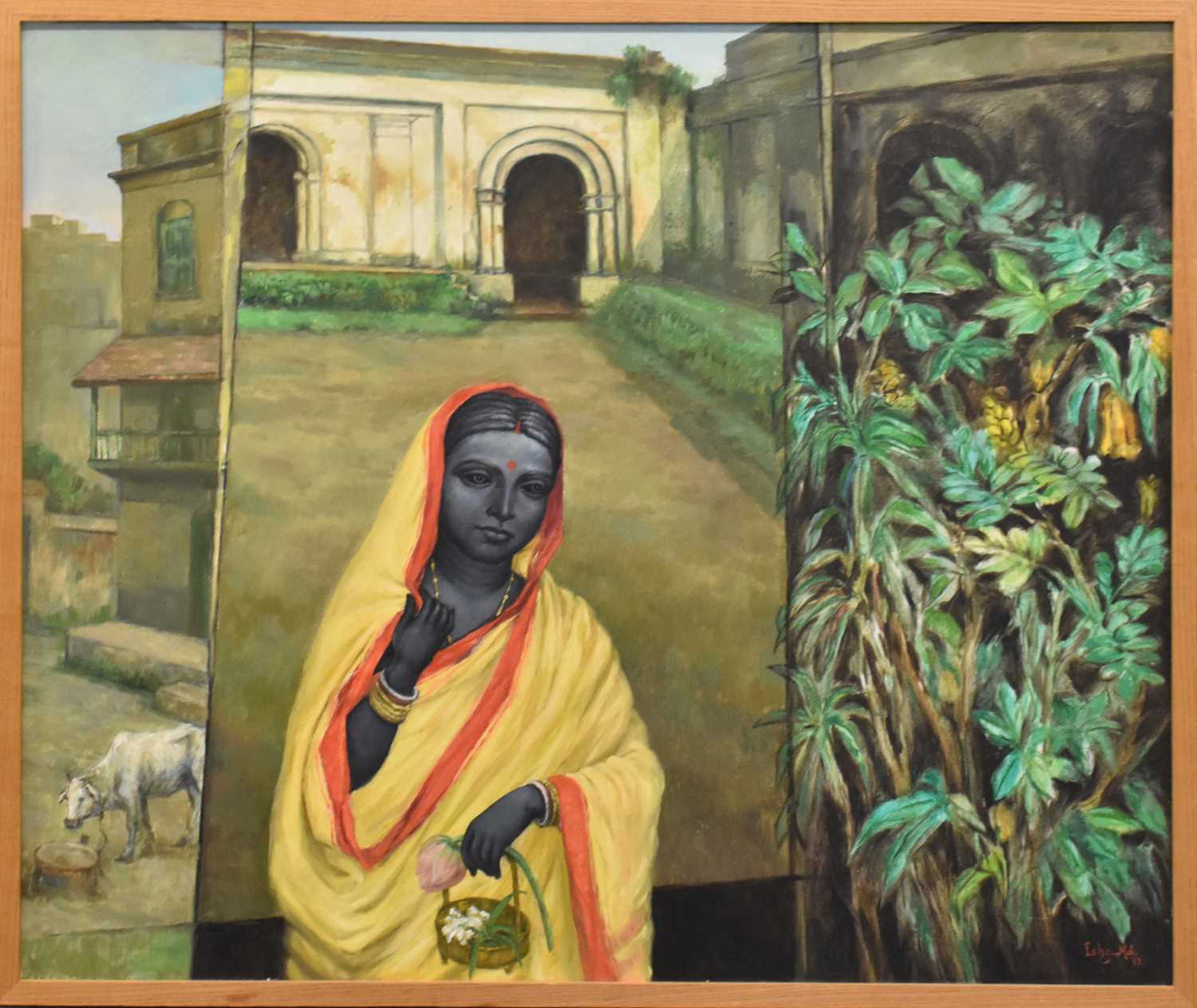 Lot 186 - ISHA MAHAMMAD (born 1933); oil on canvas,...