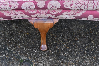 Lot 12 - A reproduction Queen Anne style upholstered...