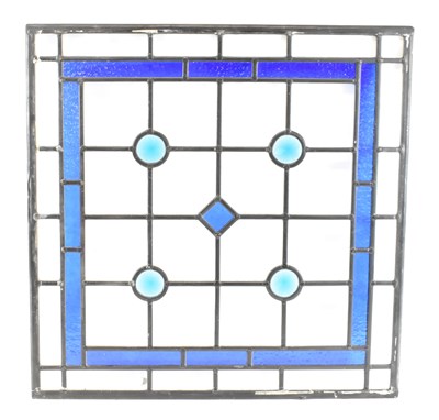 Lot 566 - A stained leaded glass panel, 60 x 60cm.