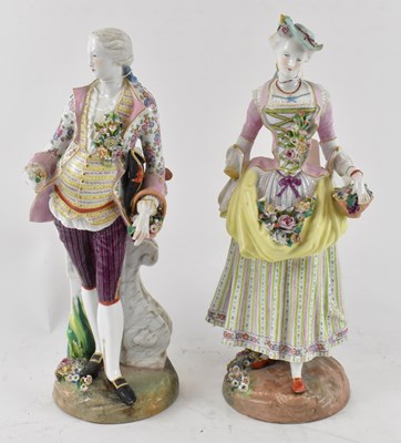 Lot 479 - MEISSEN; a pair of early 20th century figures...