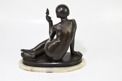 Lot 227 - A reproduction Art Nouveau style bronze figure...