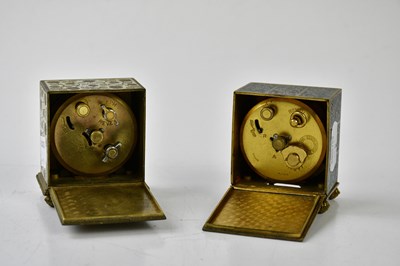 Lot 6388 - ZENITH; two miniature travelling alarm clocks...