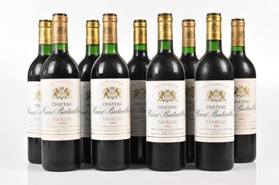 Lot 4183 - RED WINE; nine bottles Château Haut Batailley...