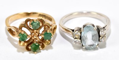 Lot 1198 - A 9ct yellow gold floral dress ring, size N,...