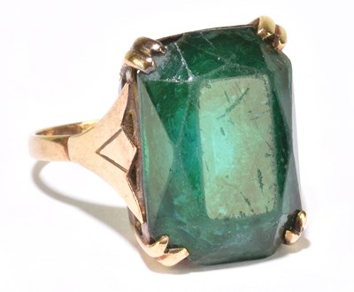 Lot 1235 - A 9ct yellow gold dress ring set with large...