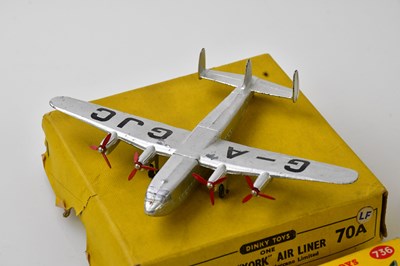 Lot 4546 - DINKY TOYS; four boxed model planes, 734...