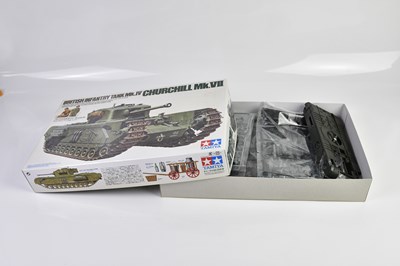 Lot 4486 - TAMIYA; a West German tank, Leopard A4, a...