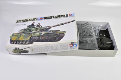 Lot 4486 - TAMIYA; a West German tank, Leopard A4, a...